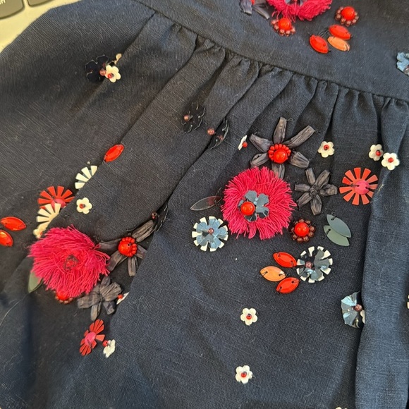 J.Crew Hand-embellished peplum top in cotton linen - Picture 12 of 15